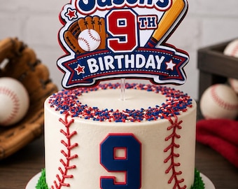 Baseball cake topper , baseball topper, Personalized Baseball Birthday Cake Topper