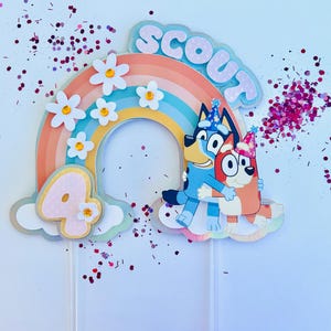 Bluey Cake topper, Bluey Cake , Bluey Topper, Bluey and bingo cake topper