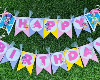 Minnie Mouse Pool Birthday banner, Minnie Birthday banner, Minnie and Daisy Birthday banner, Minnie beach banner, minnie birthday banner