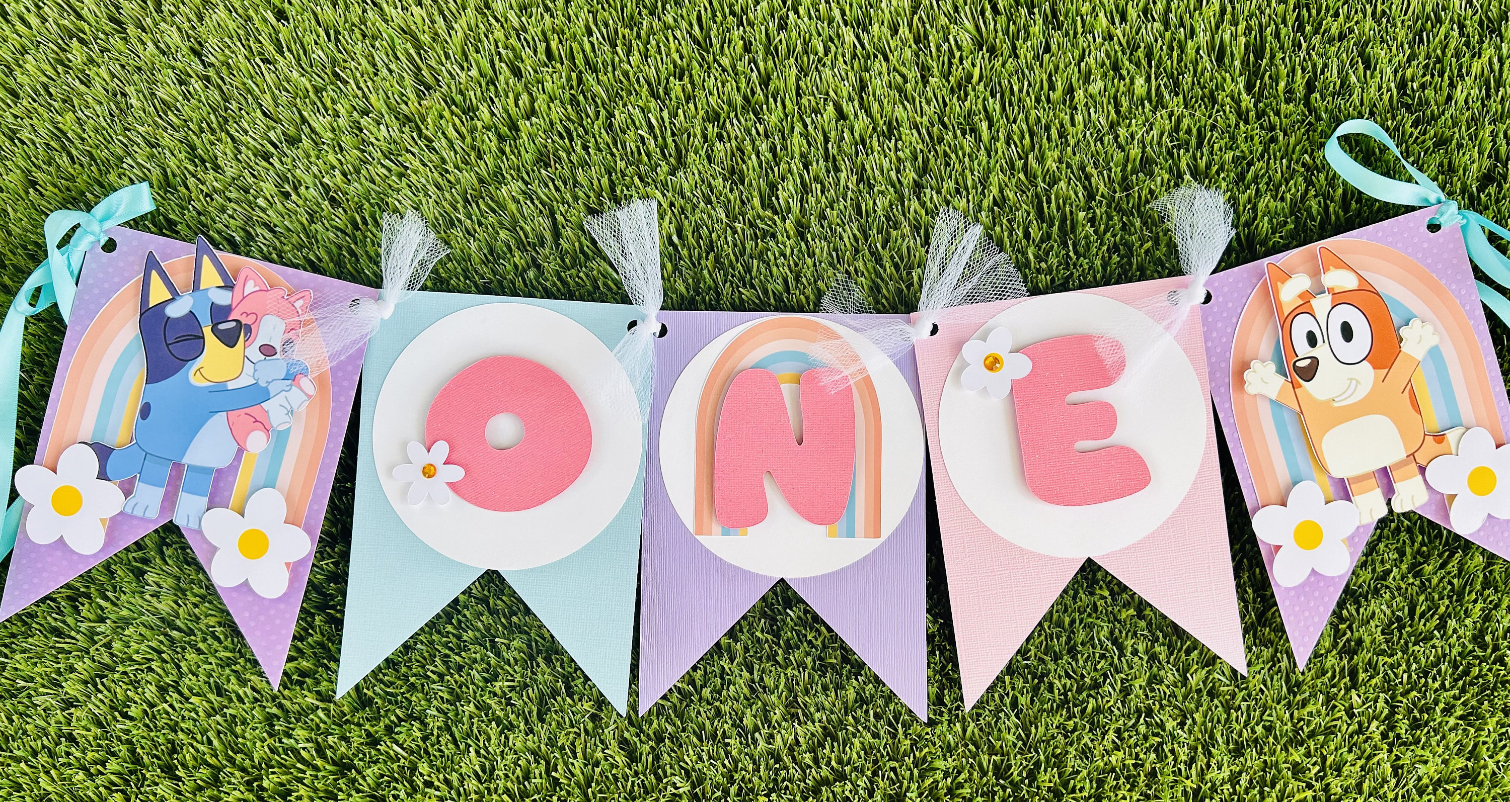 Bluey Birthday Highchair Banner - ONE