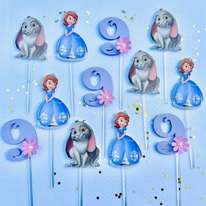 Sofia the First cupcake toppers, Sofia the First toppers , Sofia the first party decor , 12 per set