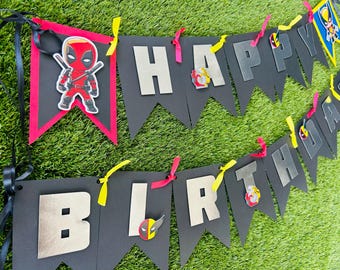 Deadpool Birthday banner, Deadpool banner, Wolverine birthday banner, Wolverine banner