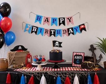 Mermaid or Pirate Banner, Pirate and Mermaid Banner, Pirate banner, Mermaid Banner, Pirate and Mermaid birthday banner