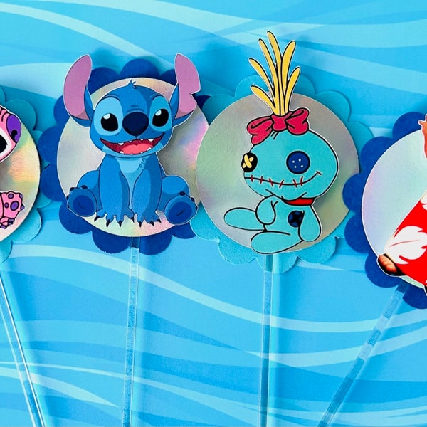 Lilo and Stitch cupcake toppers, Lilo and Stitch toppers, Stitch toppers, Lilo toppers