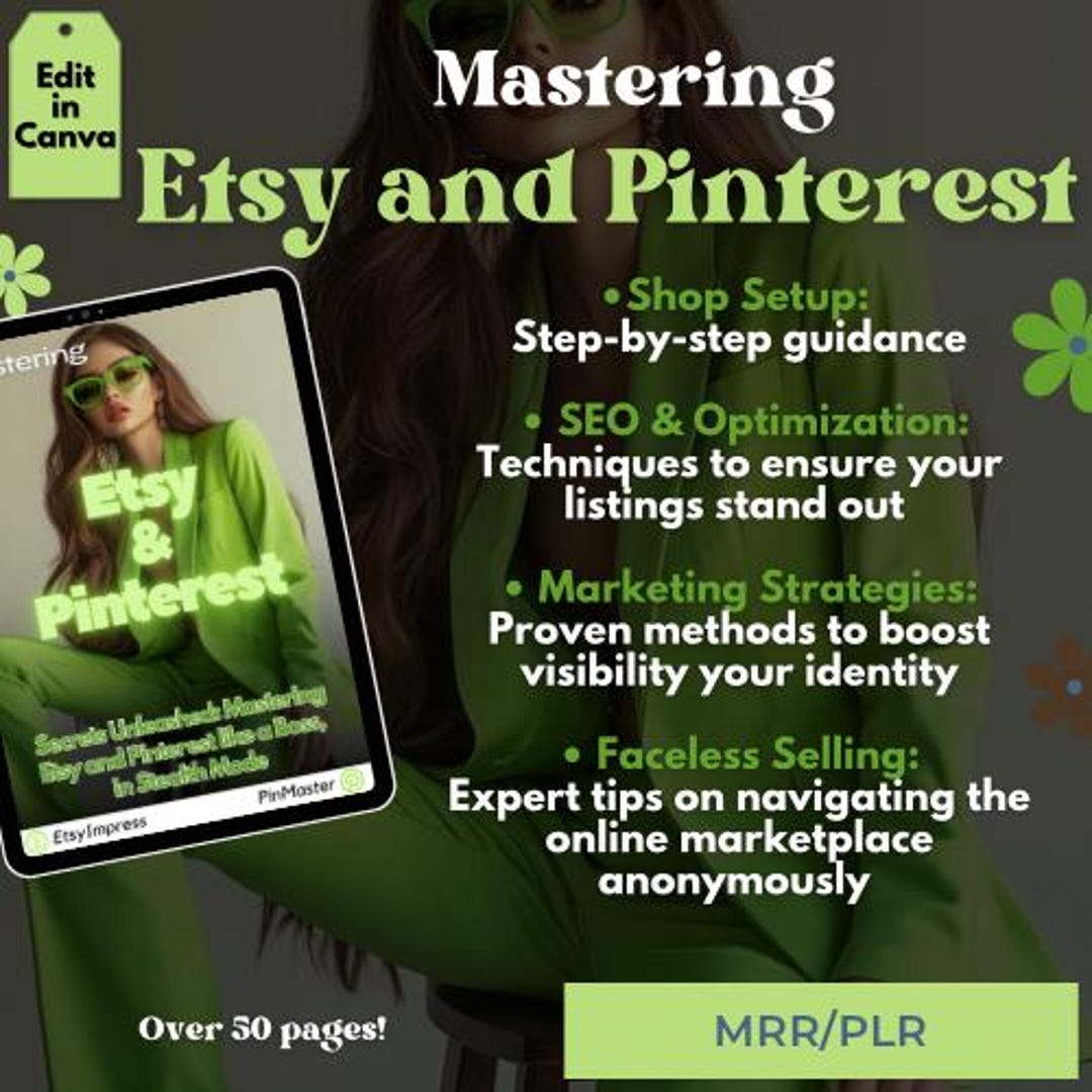 Etsy And Pinterest Profit Guide Anonymous Selling Tips Shop Setup