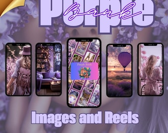 Lavender Purple Image Bank - 100+ Stunning Lavender Photos and Reels | Digital Download w/ PLR & MRR | Perfect for Social Media Marketing