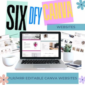 Canva Website Vorlagen Bündel PLR | Bearbeitbare einseitige Designs für Coaches, VAs, Dienstleister | Digitale Produkte weiterverkaufen