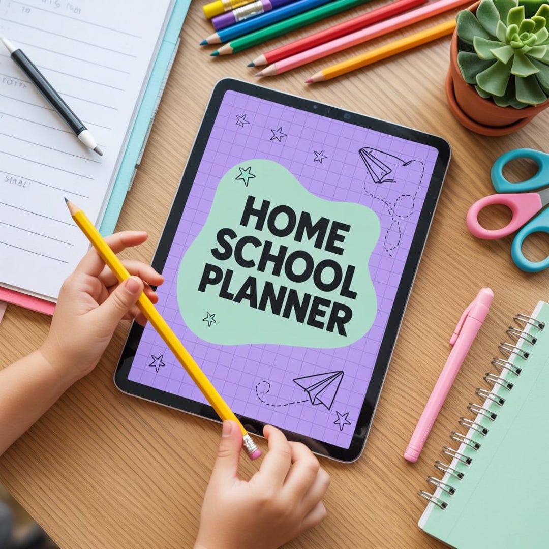 Homeschool Planner Printable for Kids | Editable Digital Lesson Planner ...