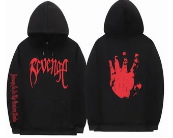 Felpa con cappuccio XXXTentacion Streetwear unisex | Felpa con cappuccio XXXTentacion Revenge | Abbigliamento urbano hip-hop | Felpa di qualità premium