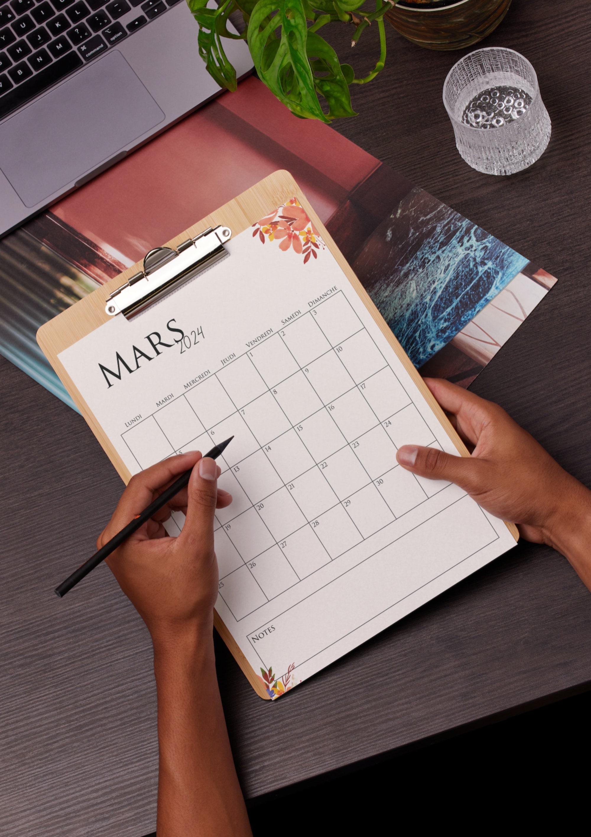 2024 Calendar to Print iPad Calendar Floral Calendar, Summer Colors