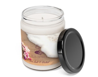 Sea Spirit Scent: Sea Salt & Orchid Scented Soy Candle, 9oz