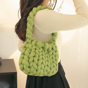 Puffy Woven Shoulder Bag