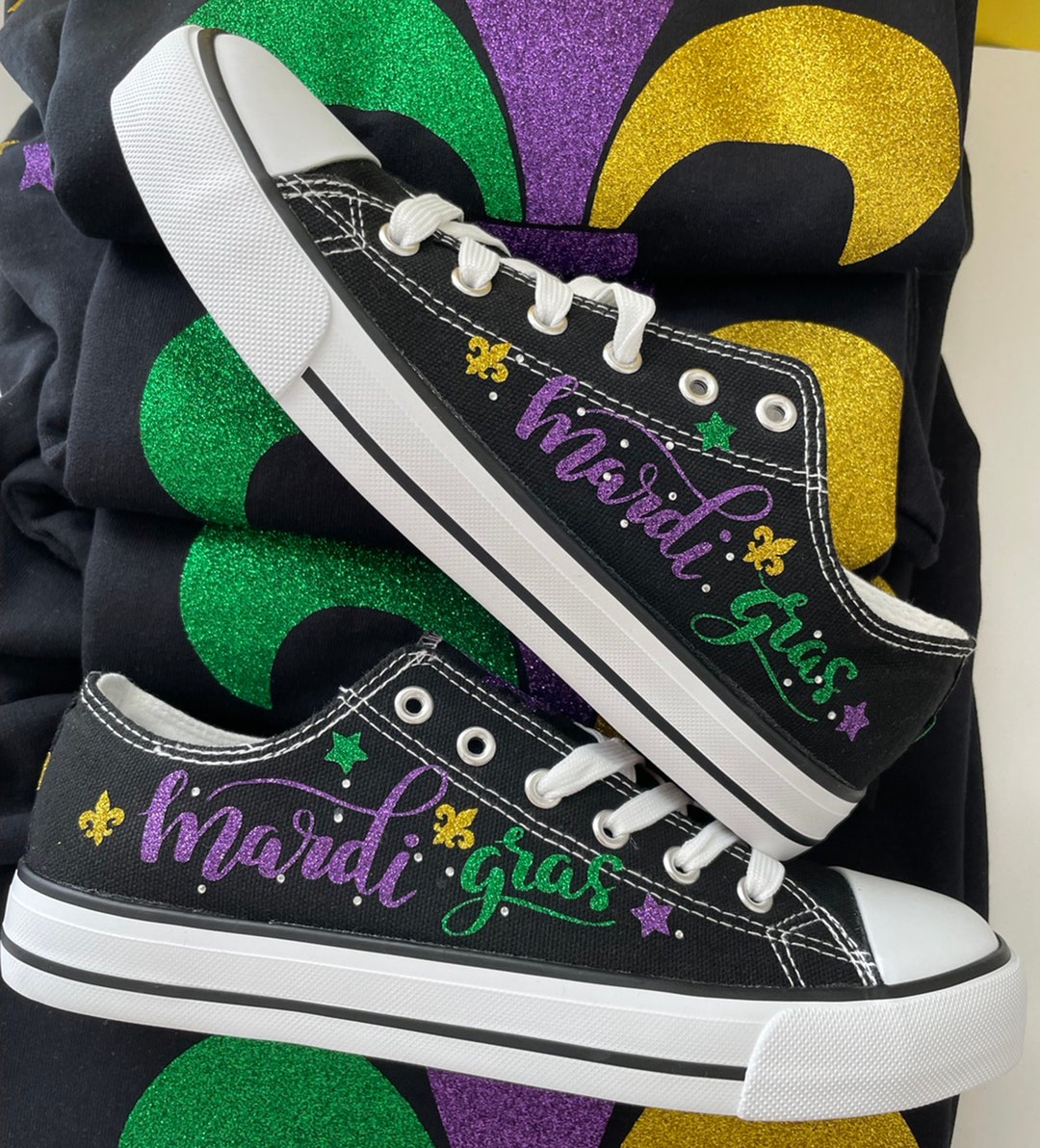 diy mardi gras sneakers