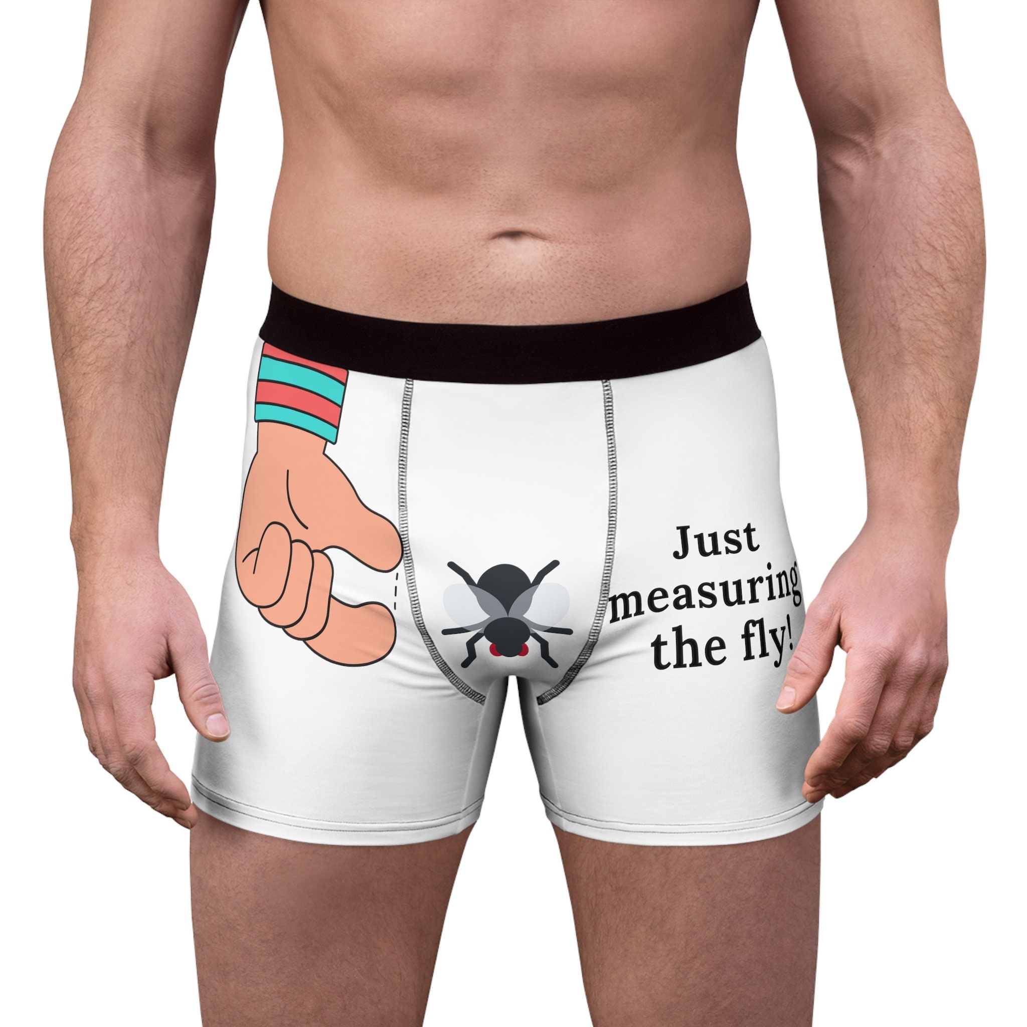 Funny Men's Boxer Briefs, Just Measuring The Fly Briefs