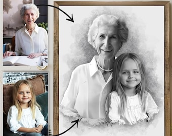 Add Loved One to Photo - Memorial Portrait for Deceased Father Mom - Gift for Loss of Loved One - Remembering Passed Away Loved One