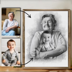 Add Loved One to Photo, Loss of Father-Mother, Family Portrait Photos, Combine Photos, Christmas Gift, Memorial Gift for Dad Mom