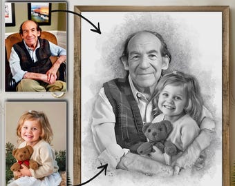 Photo Edit Merge, Add deceased to photo, Christmas Gift, family portrait, add people to photo, gift, combined photos, Merge Multiple Photos