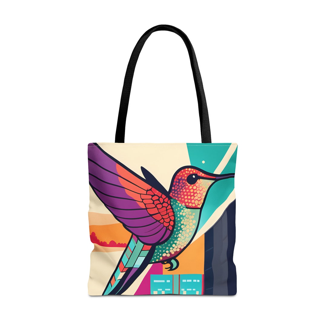 Colorful Hummingbird Tote Bag Urban Jungle Flair, Bird Lovers Gift, 3 ...