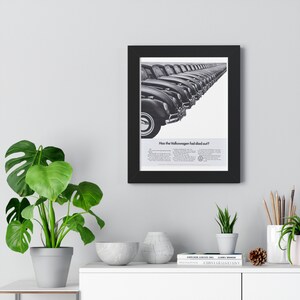 1960 Volkswagen Ad Beetle Fad died out Framed Poster 11 by 14 image 4