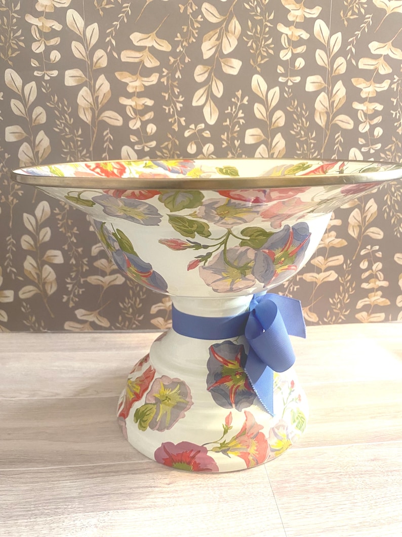 MACKENZIE CHILDS Morning Glory compote. image 4