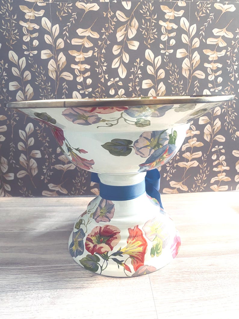 MACKENZIE CHILDS Morning Glory compote. image 3