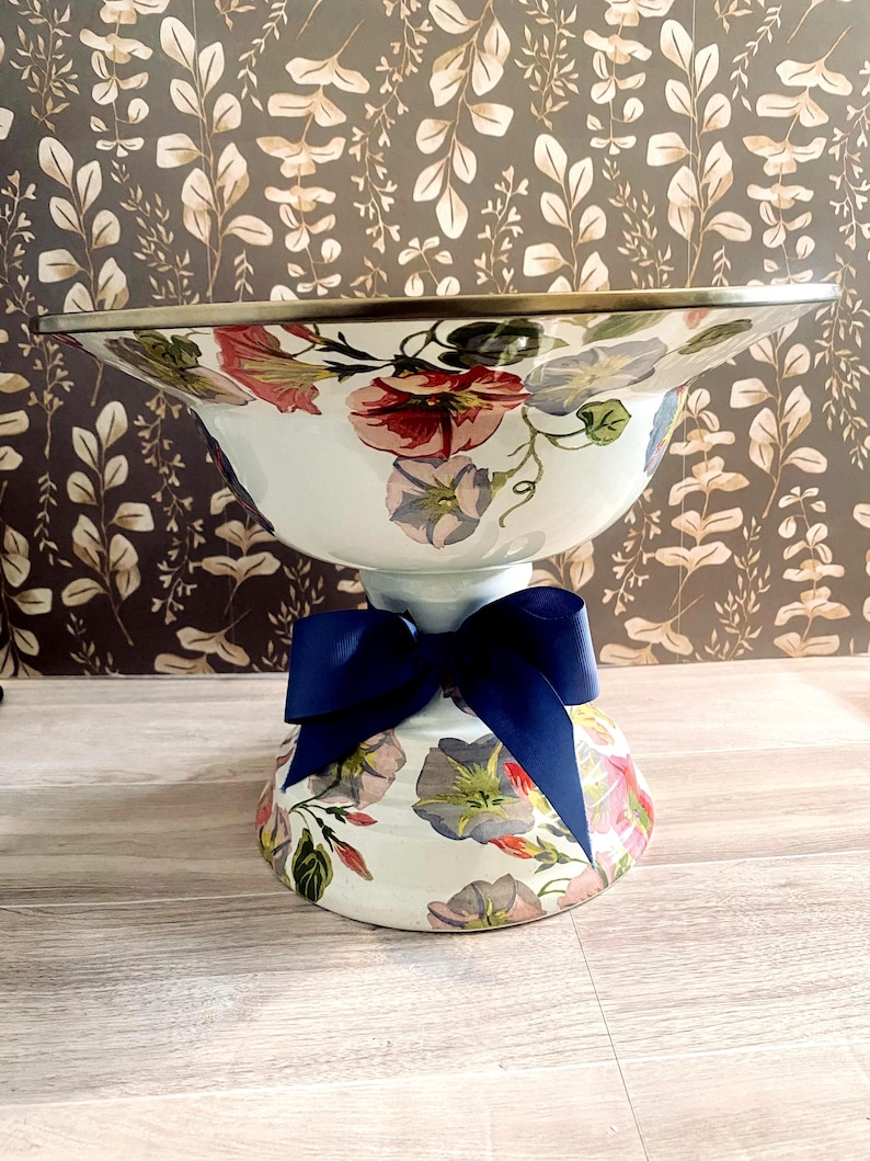 MACKENZIE CHILDS Morning Glory compote. image 1