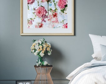 Floral Pink Roses Print