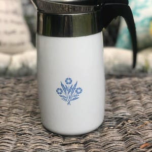 Vintage Corning Ware P-80 Electric Percolator | Blue Cornflower 10 Cup Coffee Pot | For People Who Don’t Drink Bad Coffee