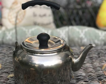 Vintage Farberware Stainless Steel Tea Kettle | Classic Whistling Teapot #7020