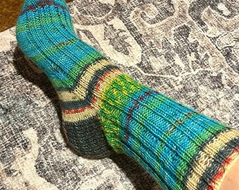 Rainbow socks, knitted socks, colorful socks, wool socks, xuan socks, gift for friend