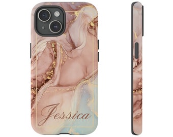 Personalized Tough Cases for iPhone, Samsung and Google in Rose Gold