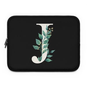 Capa para laptop com letras florais personalizadas - 7" a 17"