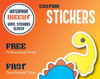 Custom Vinyl Waterproof Die Cut Stickers: Bulk Glossy Stickers