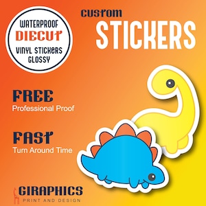 Custom Vinyl Waterproof Die Cut Stickers: Bulk Glossy Stickers