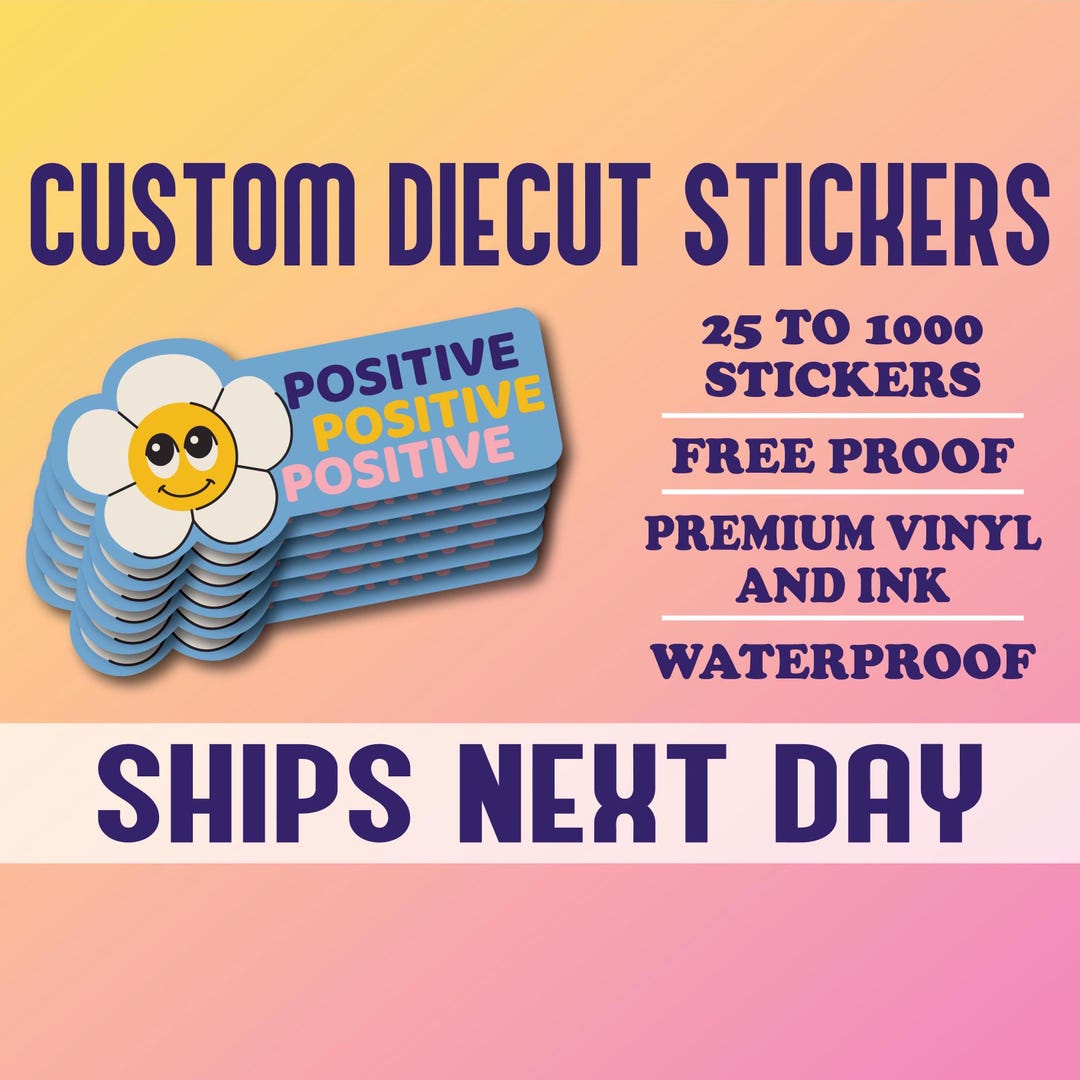 Custom Die Cut Vinyl Stickers: Waterproof Logo Stickers - Etsy