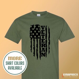 Vintage T-Shirt: Amerikanische Flagge, Militär Pride