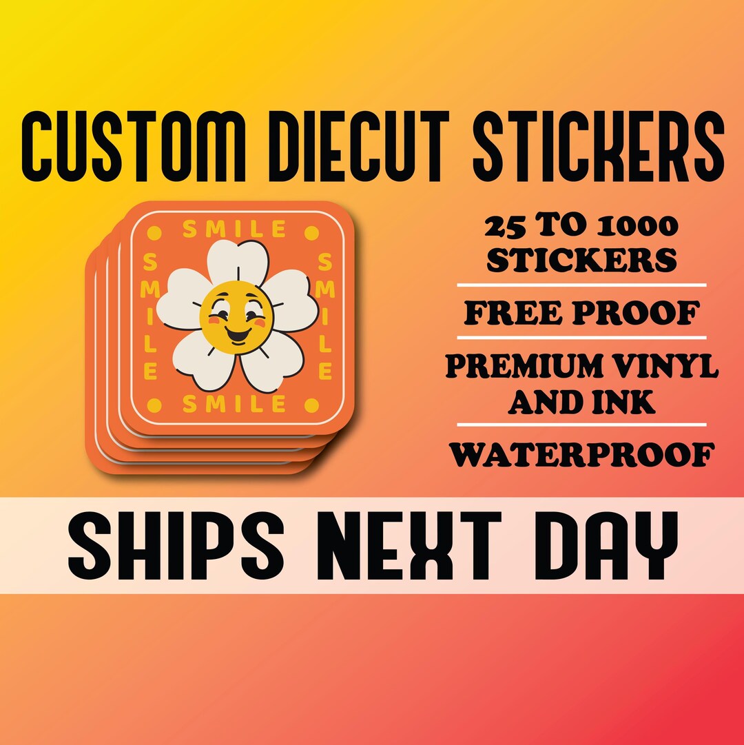 Custom Die Cut Vinyl Stickers: Waterproof Logo Stickers - Etsy