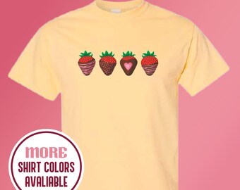 Camiseta de fresas con chocolate: camiseta XOXO de San Valentín