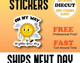 Adesivos com logotipo personalizado: adesivos de vinil à prova d'água recortados