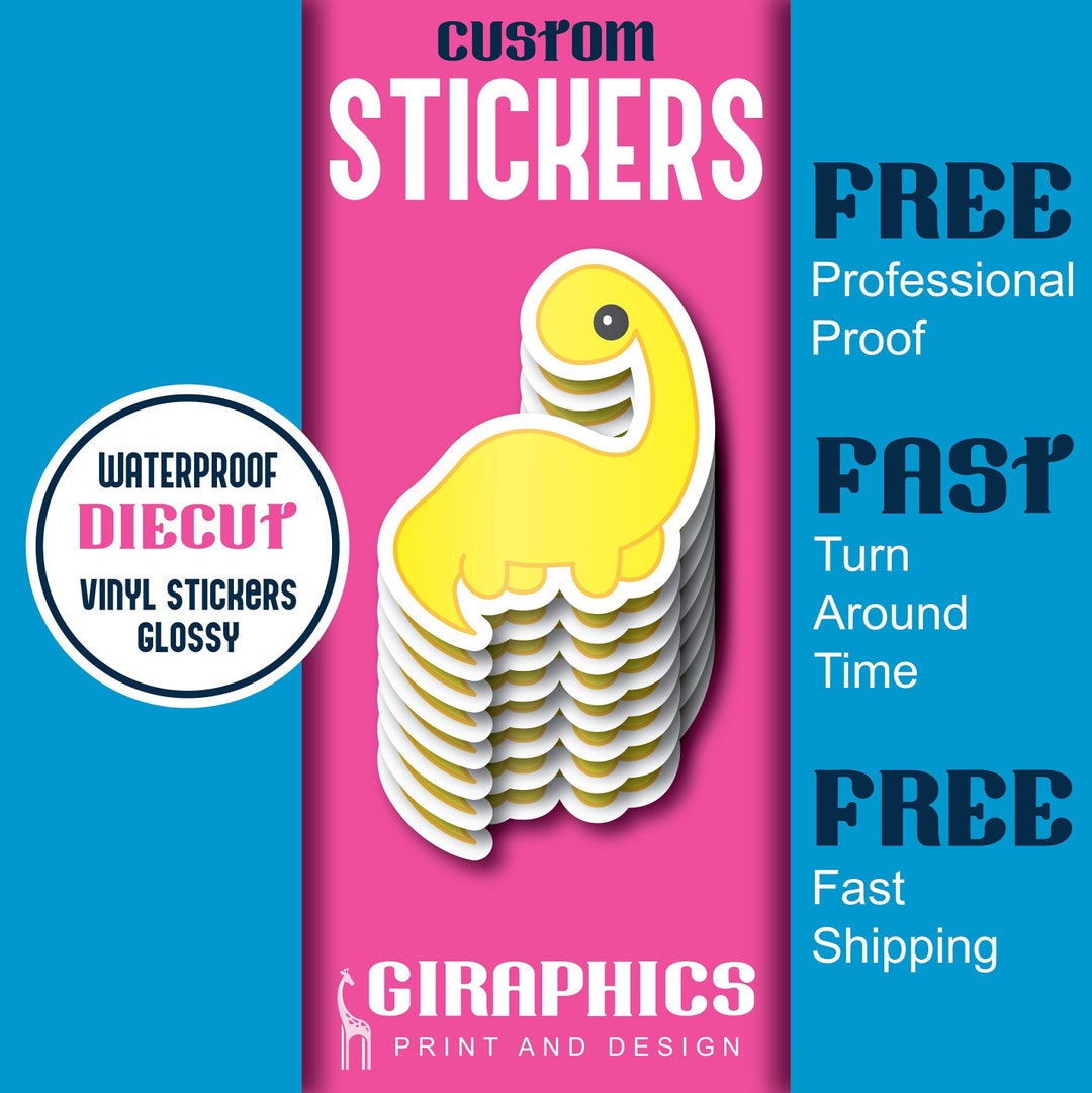 Custom Vinyl Stickers: Waterproof Die Cut Glossy Stickers - Etsy