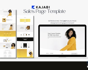 Modèle de page de vente Kajabi pour les créateurs de cours en ligne et les entrepreneurs | Modèle d'entonnoir de conversion pour le lancement des ventes | Lys