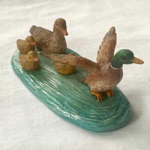 Miniature Mallard Duck Family for Fairy Garden.