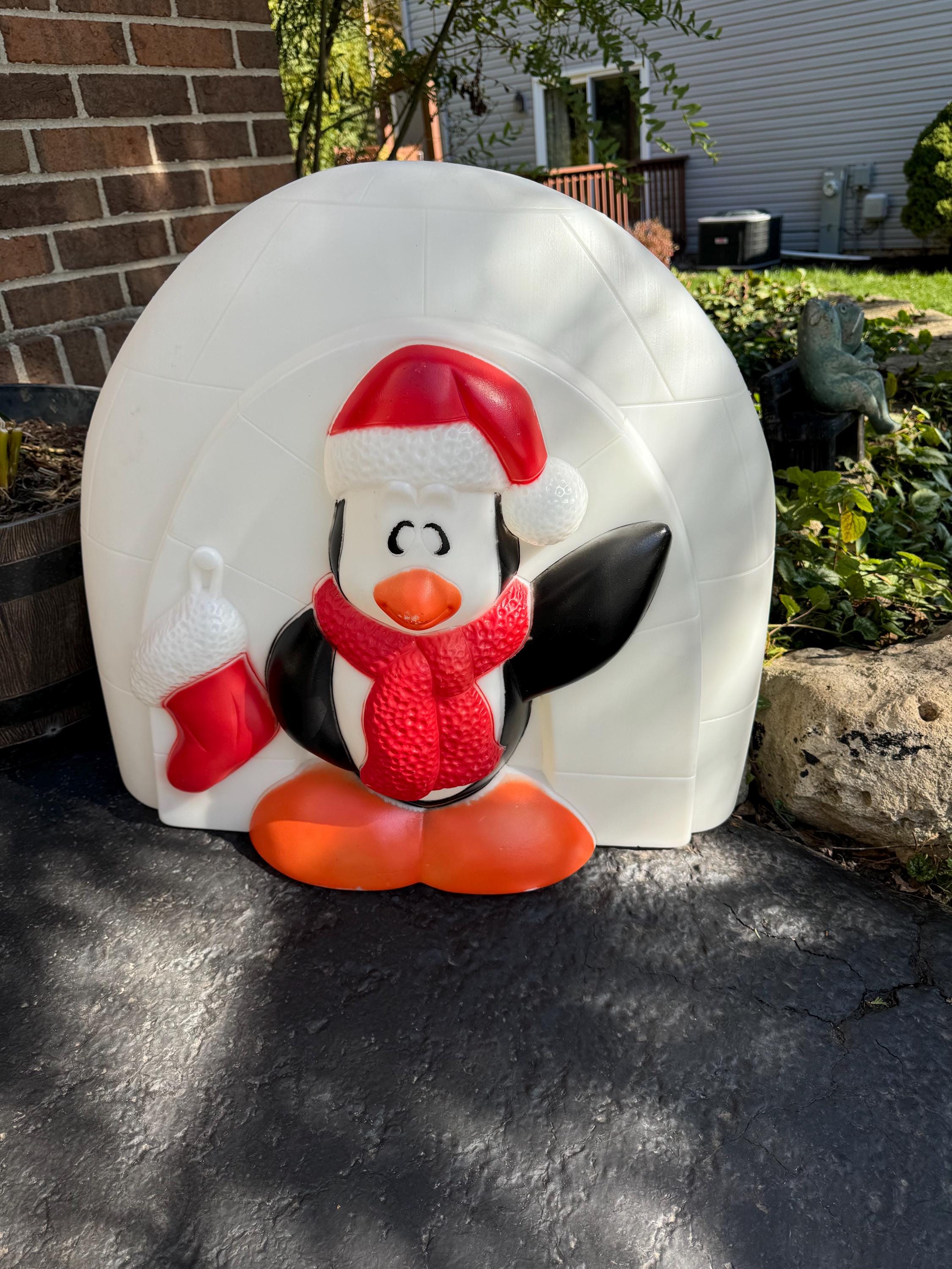 Christmas Penguin Igloo Blow Mold