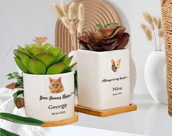 Gifts for Dog Lovers - Custom Photo Planters - Personalized Dog Paw Planters - Pet Loss Gifts - Memorial Gifts - Dog Sympathy Gifts 2024