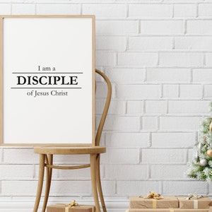 I am a Disciple of Jesus Christ Printable Wall Art, 2024 Youth Theme Download, Minimalist Christian Digital Wall Art