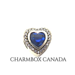 Pandora Sterling Silver Sparkling Love Blue Crystal Heart CZ Charm