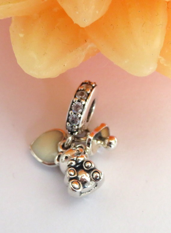 Pandora Sterling Silver Baby Treasures Teddy Bear Pacifier Dangle Charm Etsy
