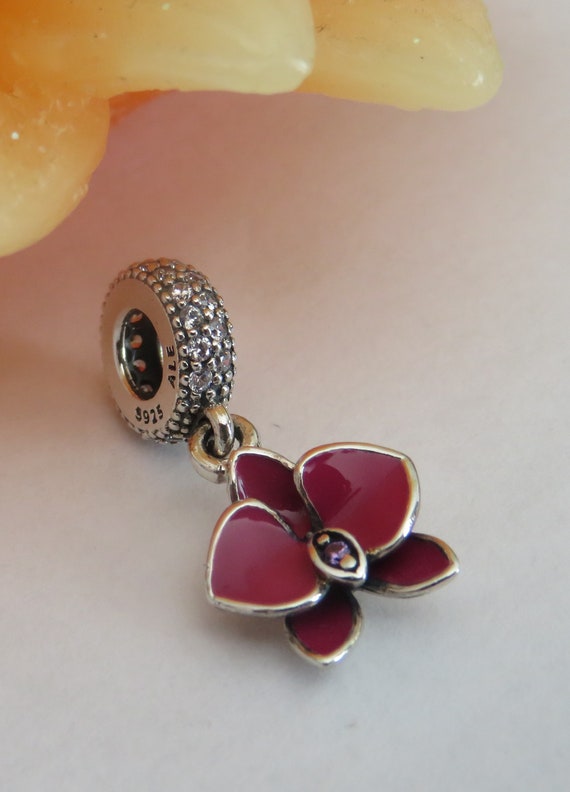 Pandora orchid dangle charm sale