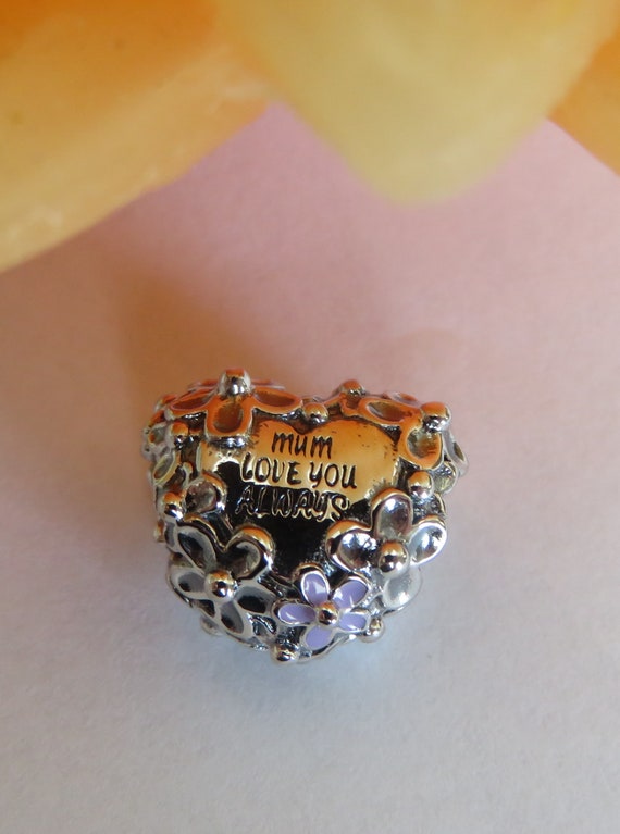 Mummy Charm Pandora 798892c00 Openwork Flower Heart Mummy Charm