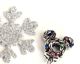 Pandora Sterling Silver Disney Mickey Mouse Christmas Wreath Charm